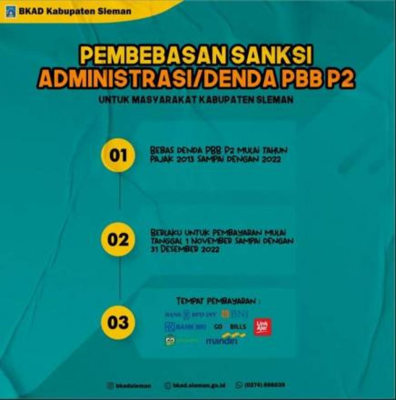 PEMBEBASAN SANKSI ADMINITRASI/DENDA PBB P2
